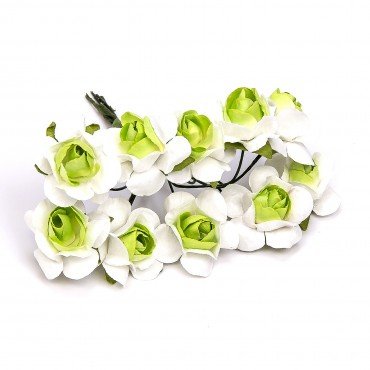 Paper Flowers White And Green