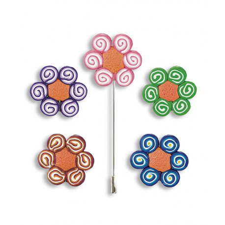 Fimo Flower Pins