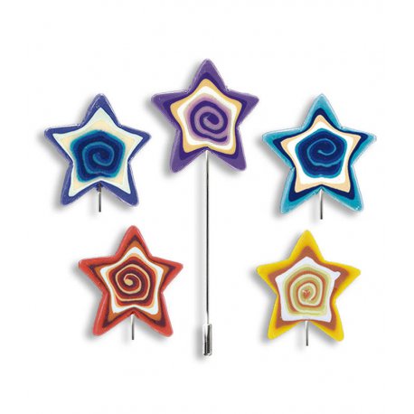 Fimo Clay Pins Star